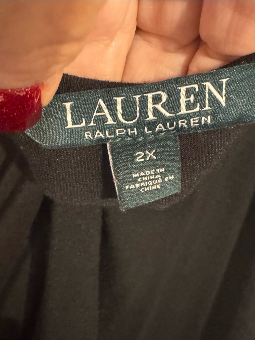 Ralph Lauren Black Cold Shoulder & Upper Arm Casual Top PLUS: 2X #L - Picture 6 of 6